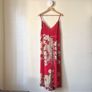Anna Scholz Bird Floral Silk Maxi Dress